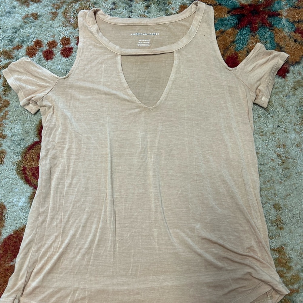 American Eagle Outfitters Women's Yellow Muscle Tee